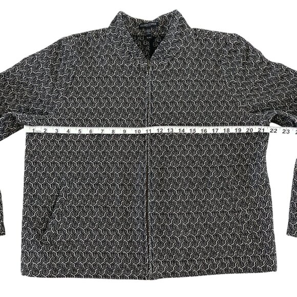 EILEEN FISHER Cotton Blend Jacquard Zip-Up Flight Jacket Petite Large LP $278‎ - Picture 10 of 15